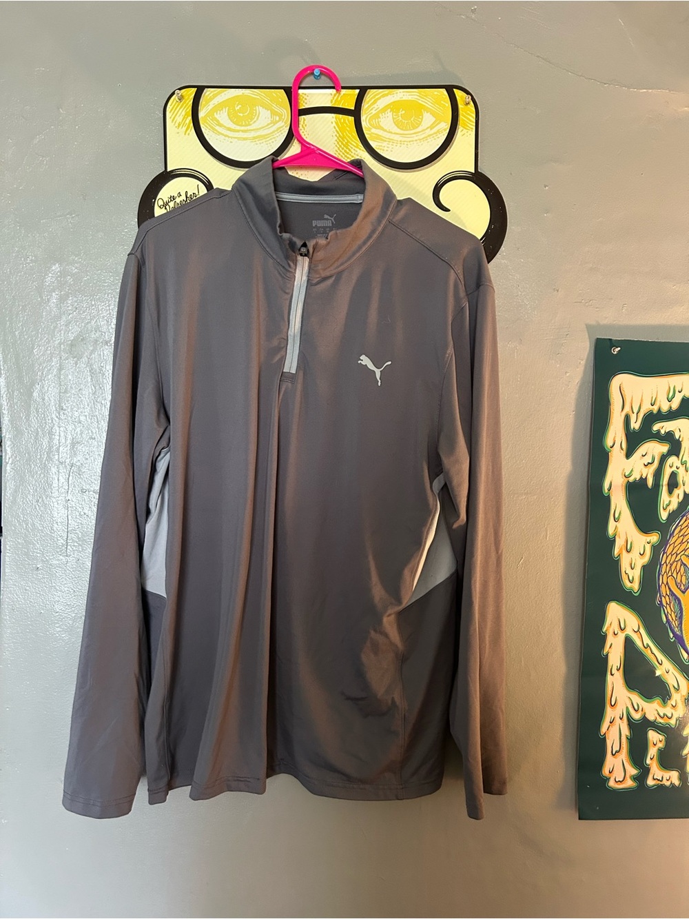 Puma Men’s Gray Quarter-Zip Performance Pullover